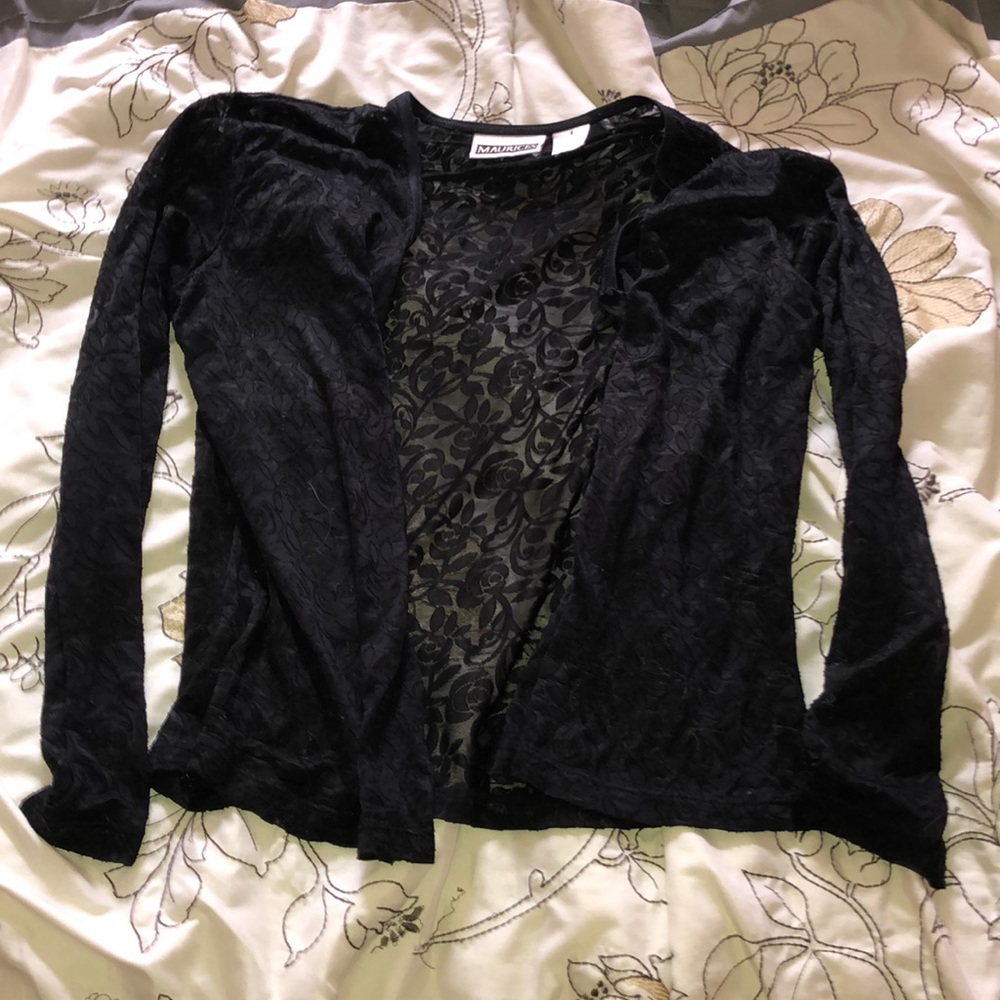 Maurice’s black cardigan